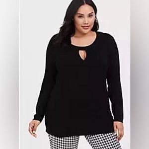 TORRID Pullover Keyhole Black Fitted Sweater